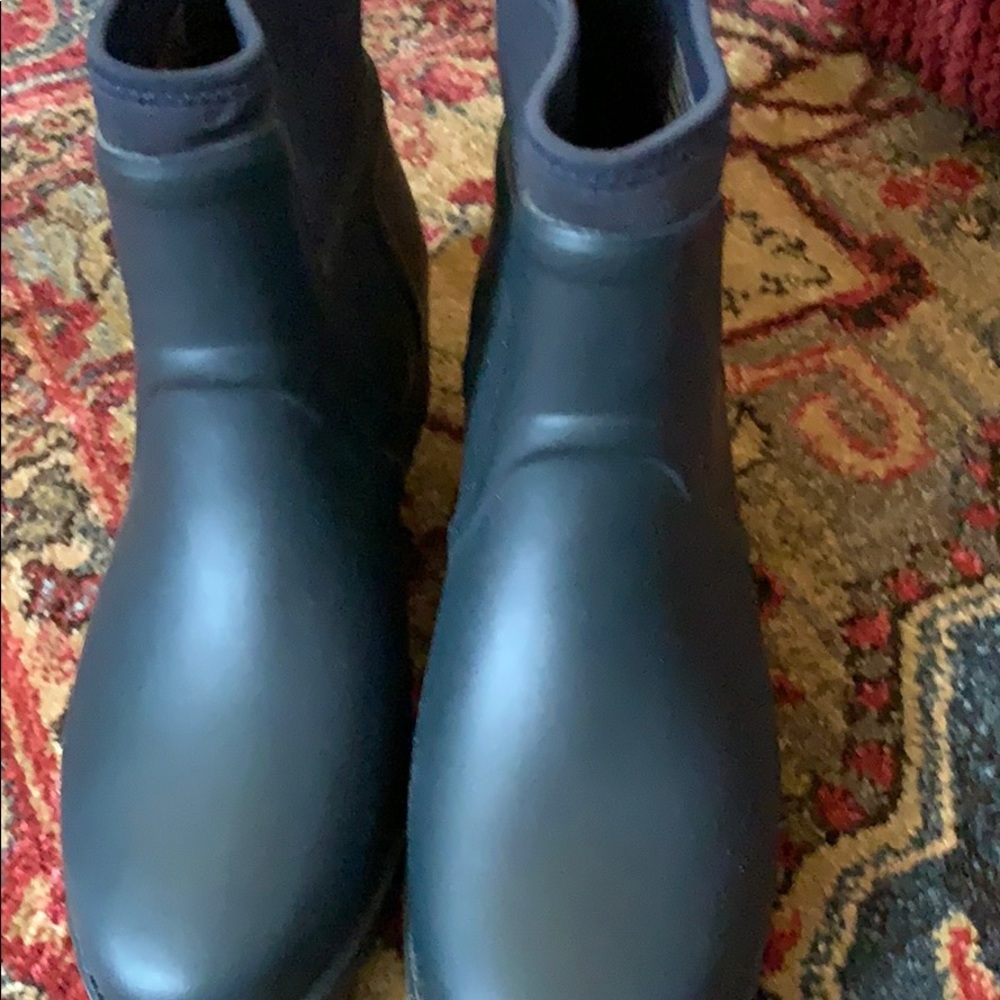 Tory Burch Dark Navy Rubber Boots